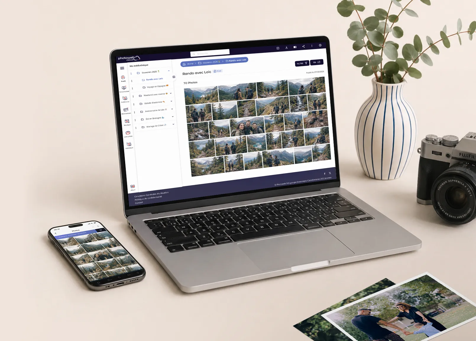 Photoweb Cloud sur un ordinateur